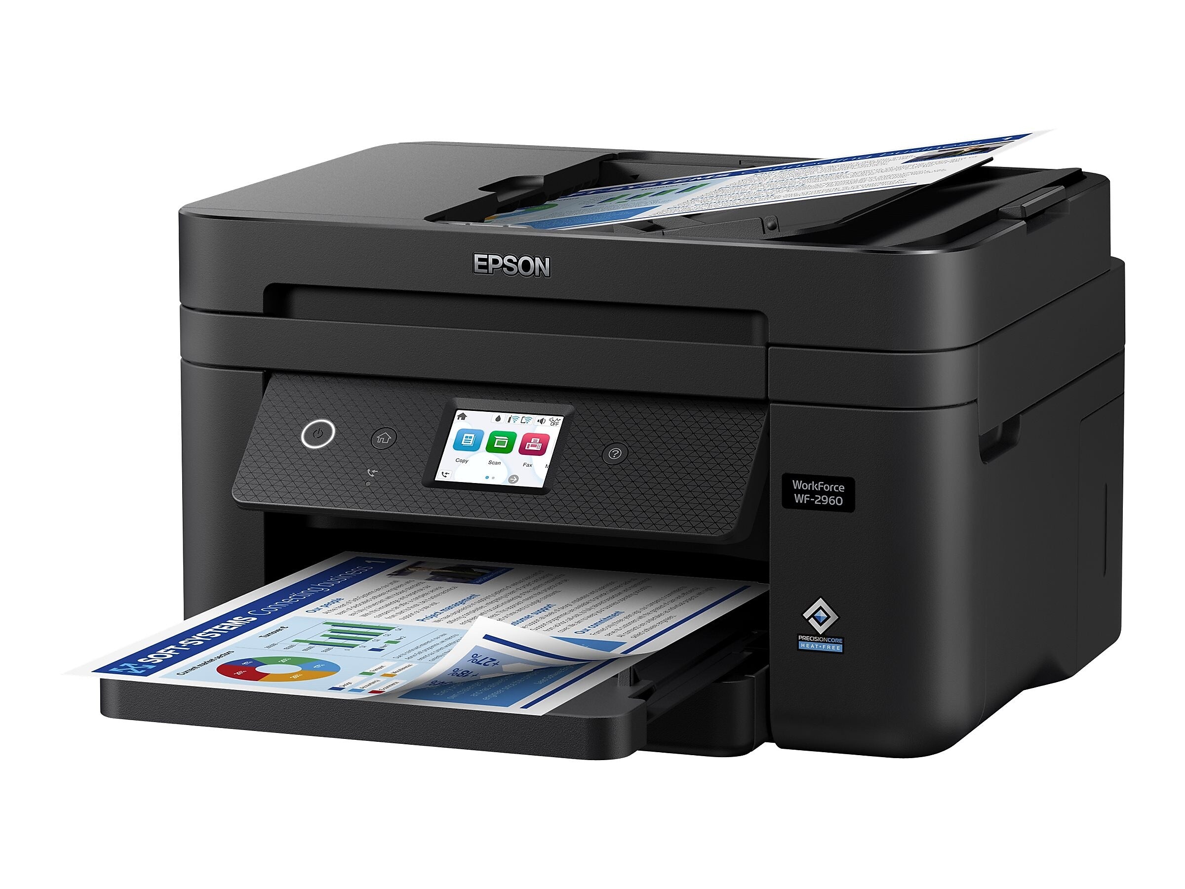 Epson WorkForce WF-2960 Wireless Color Inkjet Printer, All-In-One, Print, Scan, Copy, Fax (9472538)