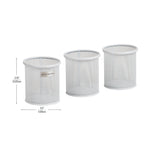 Mind Reader Metal Pen and Accessory Holder Desk Organizer, White, 3-Pieces (CLIPMESH3-WHT)