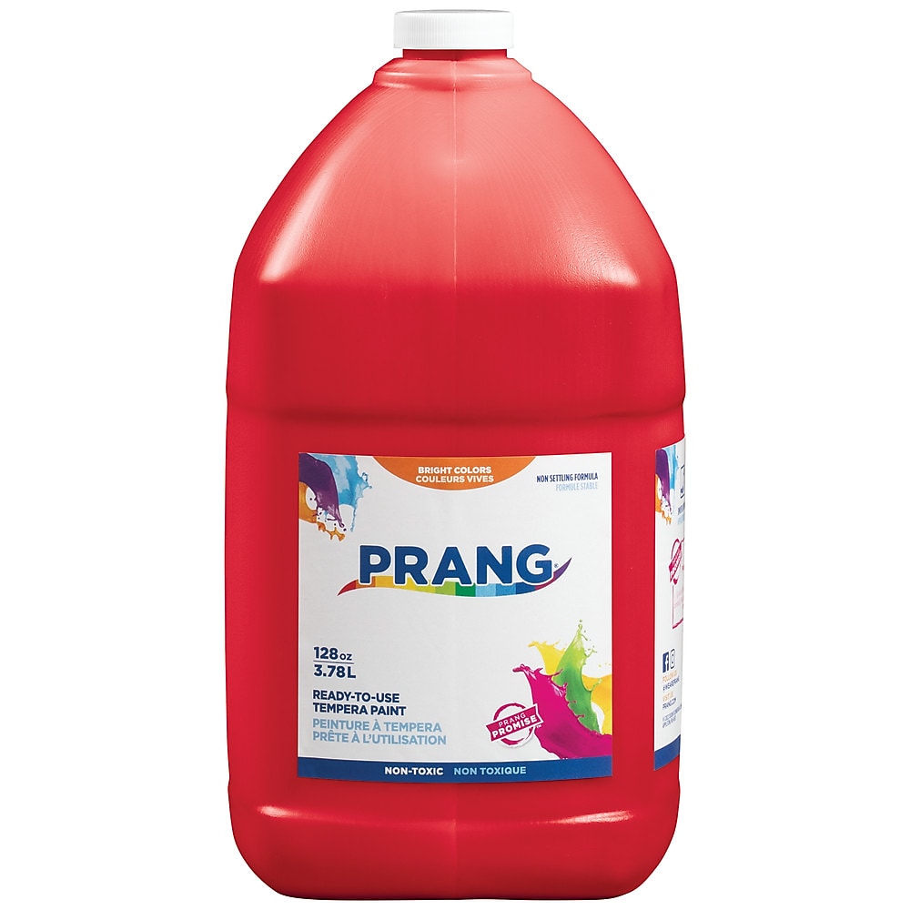 Prang Ready-to-Use Washable Tempera Paint, Red, 128 oz. (22801)