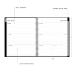 2025-2026 Blue Sky Enterprise 8.5" x 11" Academic Year Weekly & Monthly Planner, Plastic Cover, Black (130609-A26)