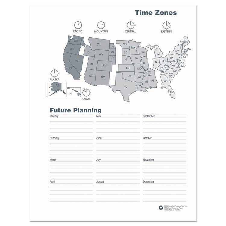 24-Month Recycled Ruled Monthly Planner, 11 x 8.5, Black Cover, 24-Month: Jan 2025 to Dec 2026