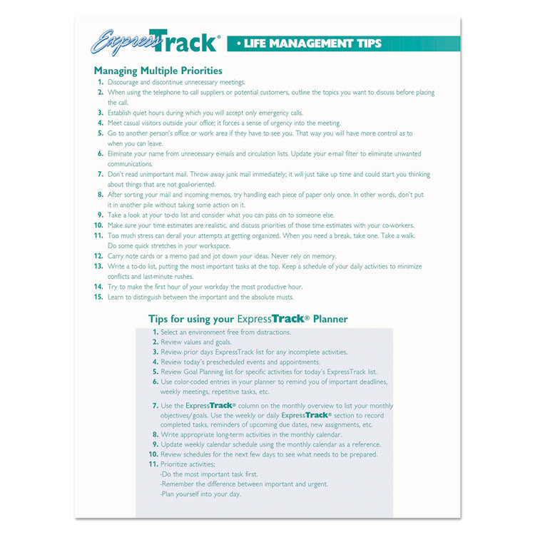 Express Track Recycled Weekly Appointment Book/Monthly Planner, 8 x 5, Black Cover, 13-Month: Jan 2025 to Jan 2026