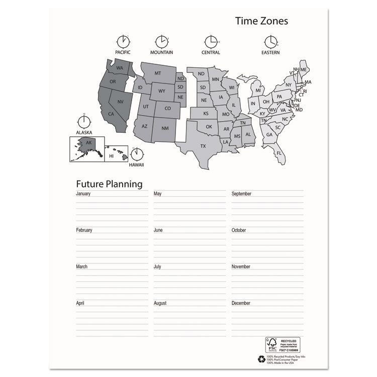 Recycled Professional Weekly Planner, 15-Minute Appts, 11 x 8.5, Black Wirebound Soft Cover, 24-Month: Jan 2025 to Dec 2026
