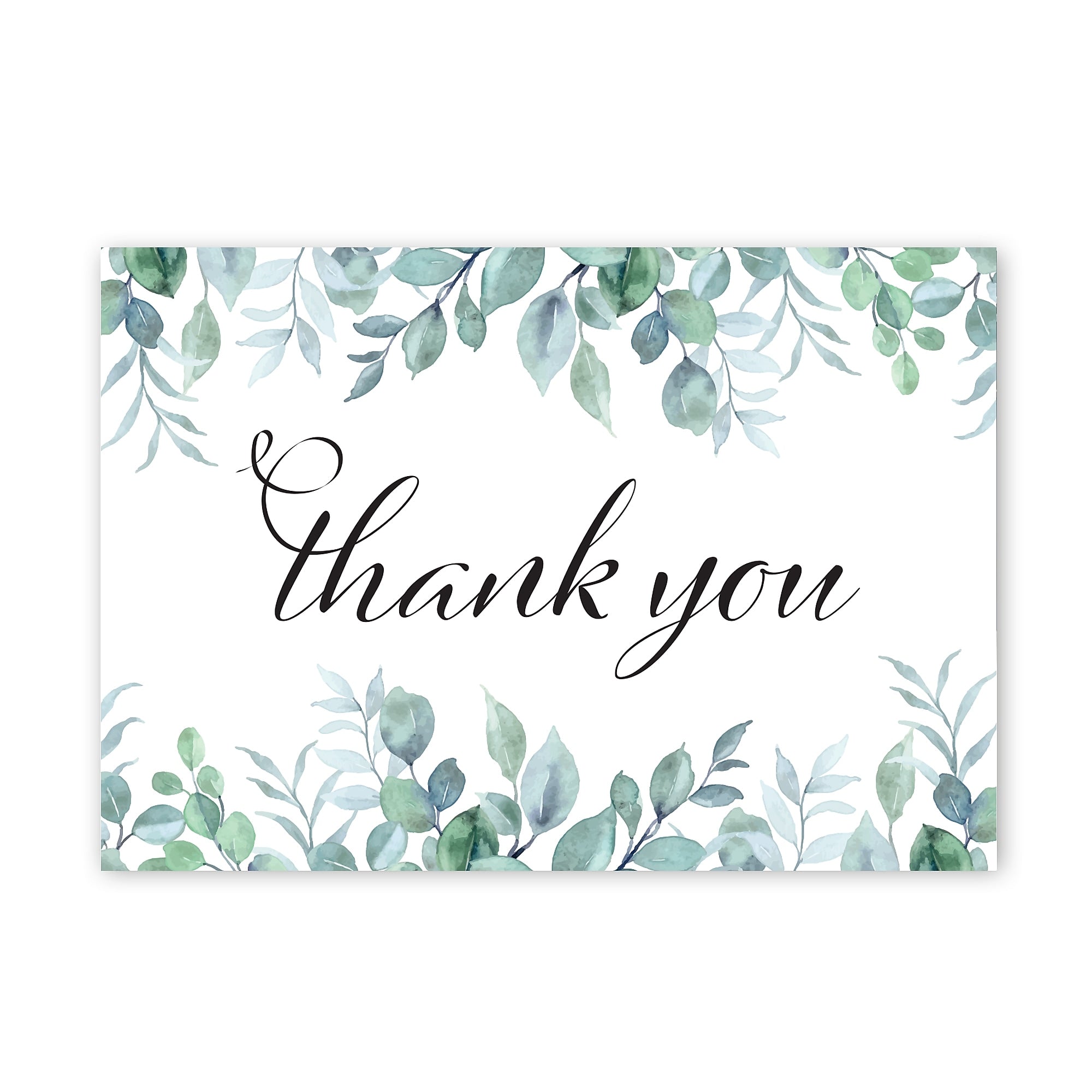 Great Papers Elegant Eucalyptus General Use Thank You Notecard Kits, Multicolored, 24/Pack (2025032)