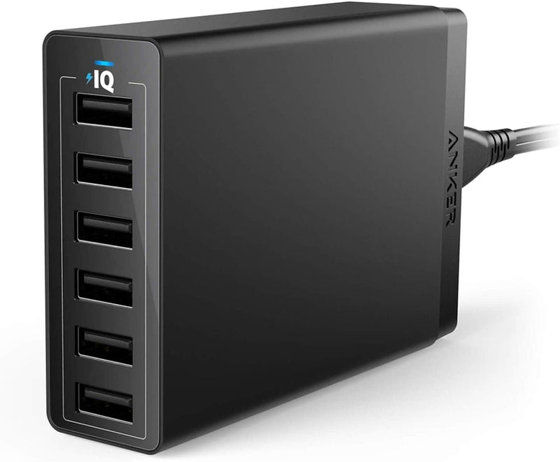 Anker 360 USB-A 6-Port USB Charger, 60W, Black (A2123115)