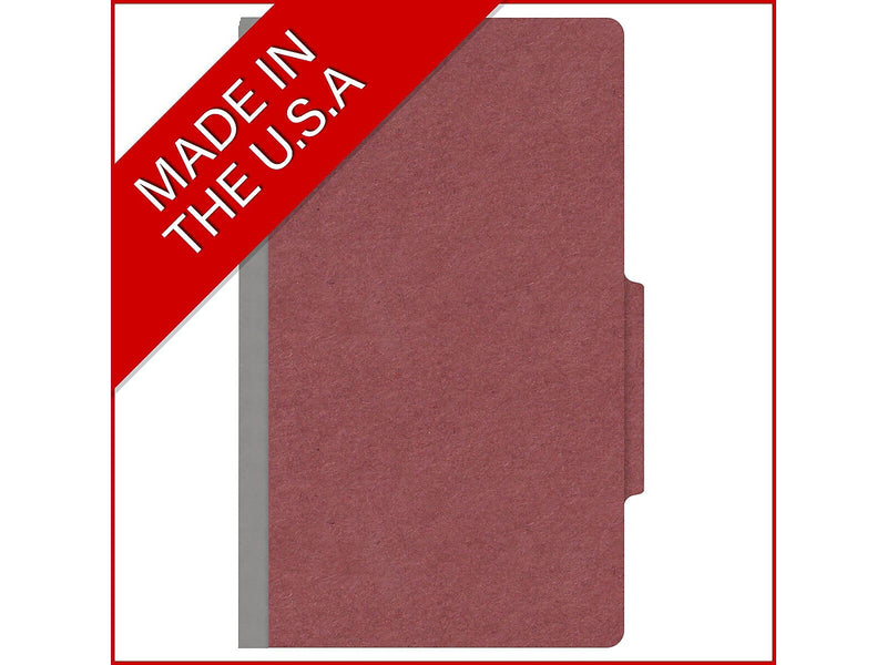 Medical Arts Press Pressboard Classification Folder, 1 Divider, 2" Expansion, Legal Size, Dark Red, 10/Box (DV-T52-14-3ARD)