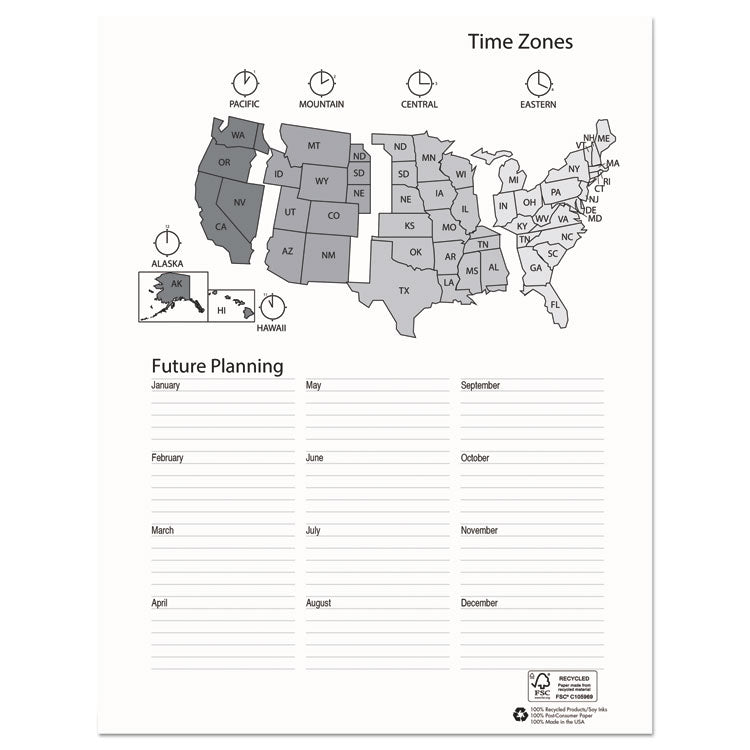 Recycled Professional Weekly Planner, 15-Minute Appts, 11 x 8.5, Black Wirebound Soft Cover, 12-Month (Jan to Dec): 2025
