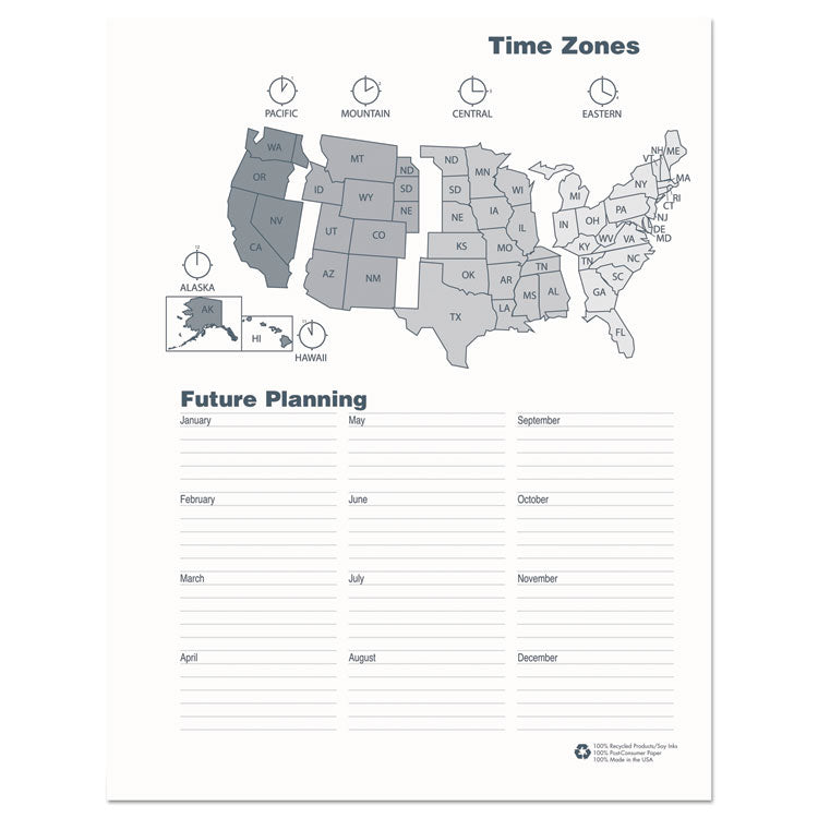 14-Month Recycled Ruled Monthly Planner, 11 x 8.5, Blue Cover, 14-Month: Dec 2024 to Jan 2026
