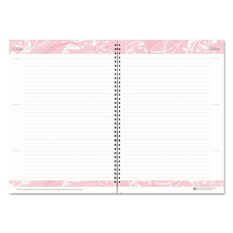 Breast Cancer Awareness Recycled Ruled Monthly Planner/Journal, 10 x 7, Pink Cover, 12-Month (Jan to Dec): 2025