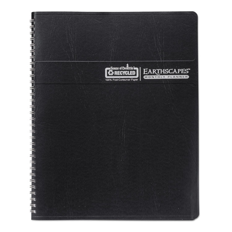 Earthscapes Recycled Ruled Monthly Planner, Landscapes Color Photos, 11 x 8.5, Black Cover, 14-Month: Dec 2024 to Jan 2026