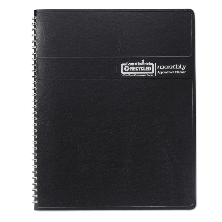 14-Month Recycled Ruled Monthly Planner, 8.75 x 6.78, Black Cover, 14-Month: Dec 2024 to Jan 2026