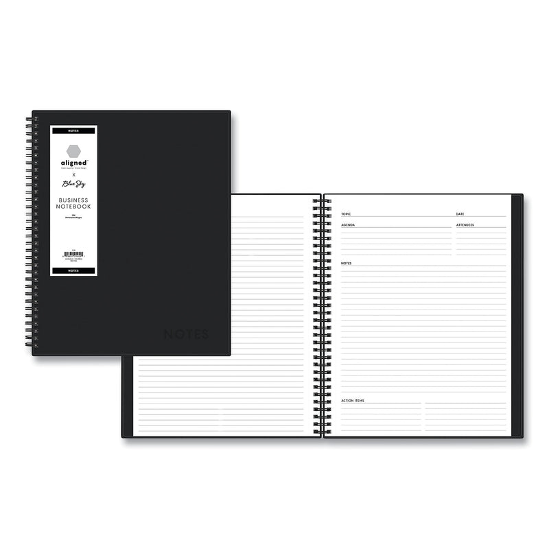 Blue Sky Aligned Business Professional Notebooks, Narrow Ruled, 78 Sheets, Black (BLS121454)