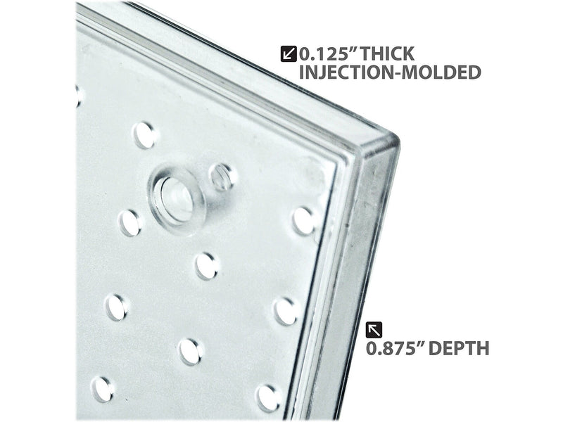 Azar 24" x 24" Pegboard 12 Small Bucket Accessory Organizer Kit, Clear, Each (700617-CLR)