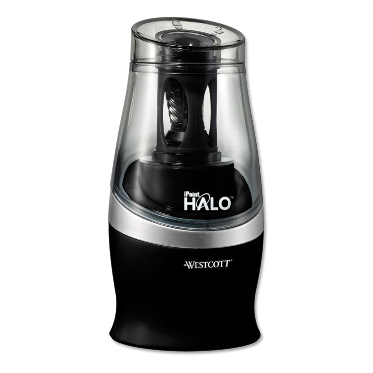 Halo Colored Pencil Non-Stick Electric Sharpener, Ac-Powered, 3.5 X 6.75, Black/silver
