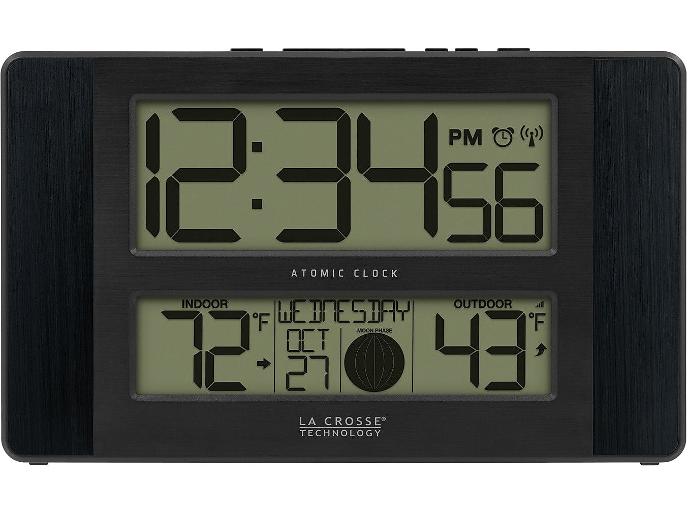 La Crosse Technology Atomic Digital Wall/Table Clock, 11.1" x 6.5" (513-1417BS)