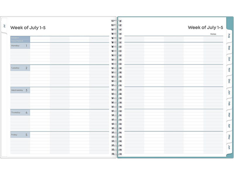 2024-2025 Blue Sky Teacher Lesson Dots 8.5" x 11" Academic Weekly & Monthly Planner, Plastic Cover, Multicolor (100330-A25)