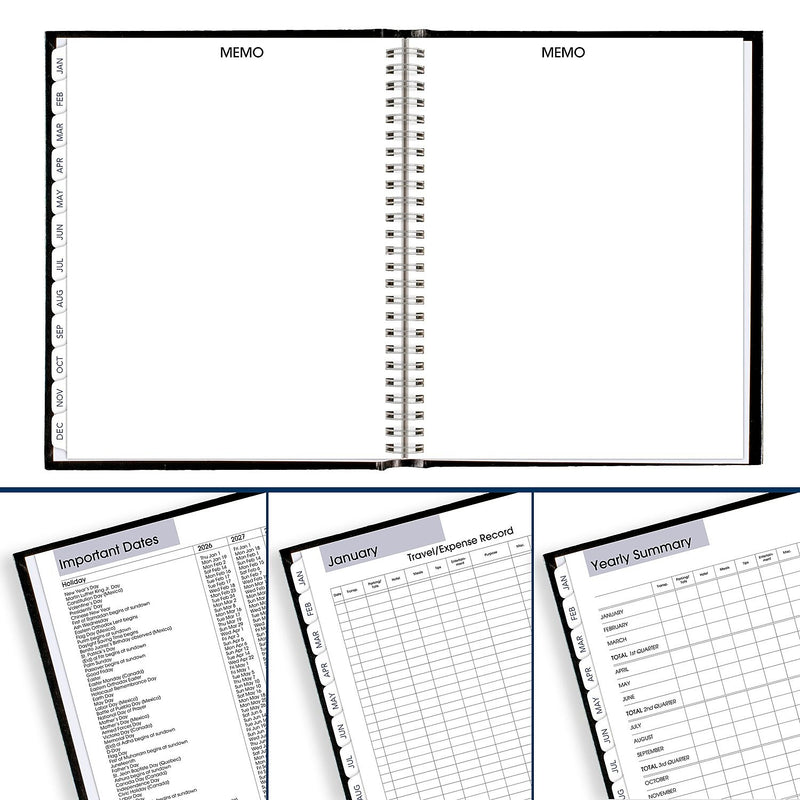 2026 AT-A-GLANCE DayMinder 7" x 8.5" Monthly Planner, Faux Leather Cover, Black (G400H-00-26)