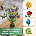 Contixo BK05 Tulip Bouquet Floral Collection Building Block Set, 999 Pieces (CNXBK05)
