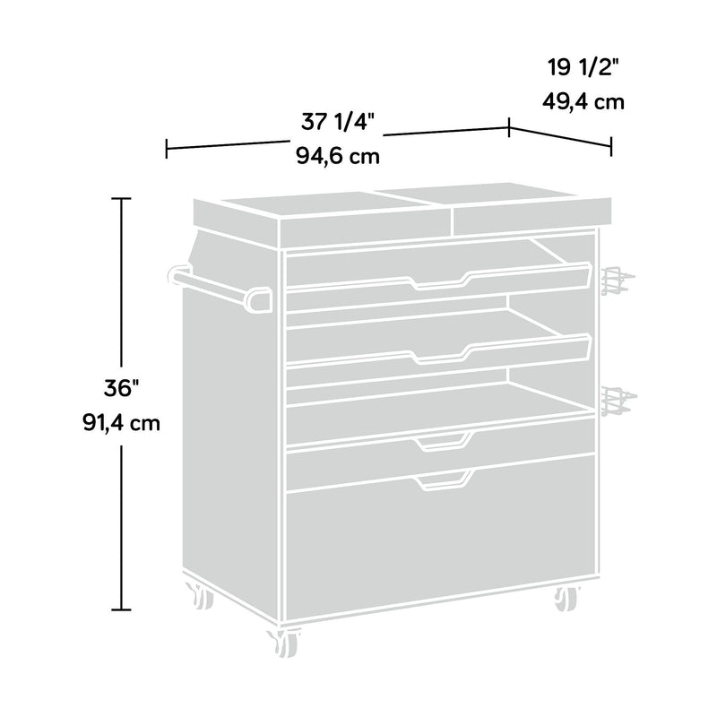 Sauder Craft Pro Series Craft Cart, White (417047)