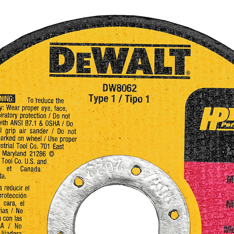 DeWalt High Performance Aluminum-Oxide Cutting Wheel, 5/Pack (DW8062B5)