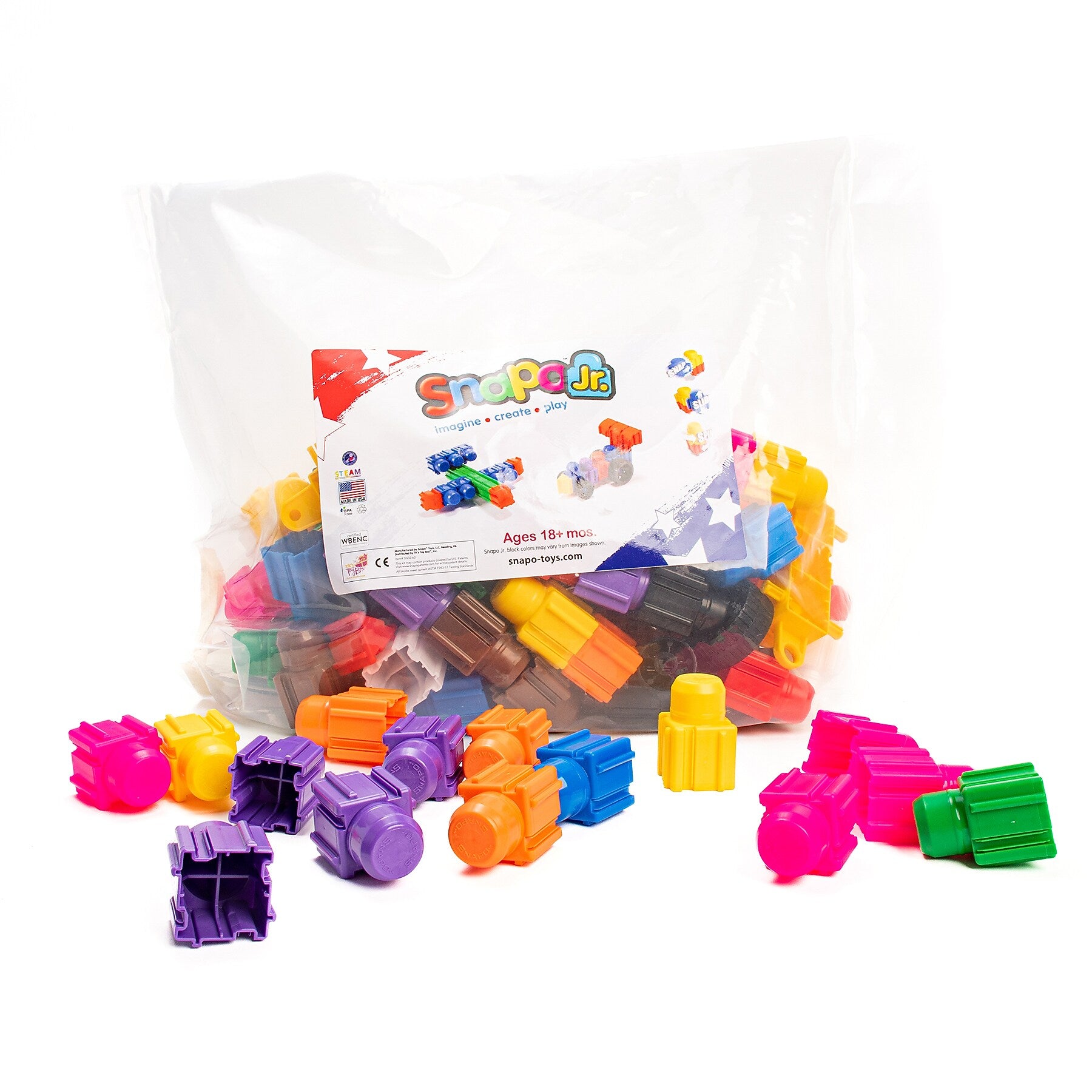 Snapo Jr. Building Blocks Mega Builders Kit, 125 Pieces/Set (SNP32125)