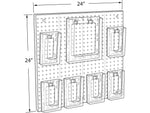 Azar 24" x 24" Pegboard 7-Pocket Wall Brochure Holder, Clear, Each (700675)