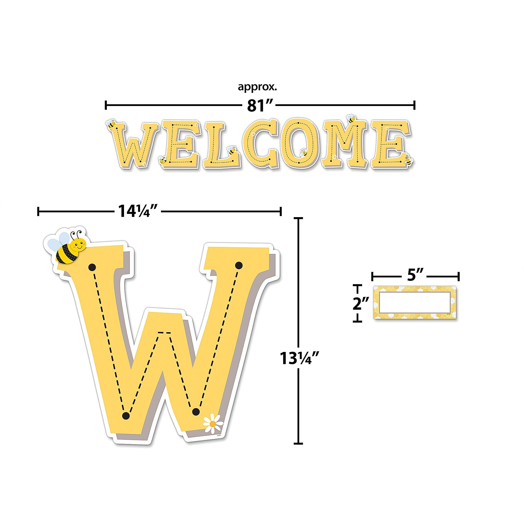 Teacher Created Resources Buzzing Bees Welcome Bulletin Board Set, 55/Set (TCR6912)