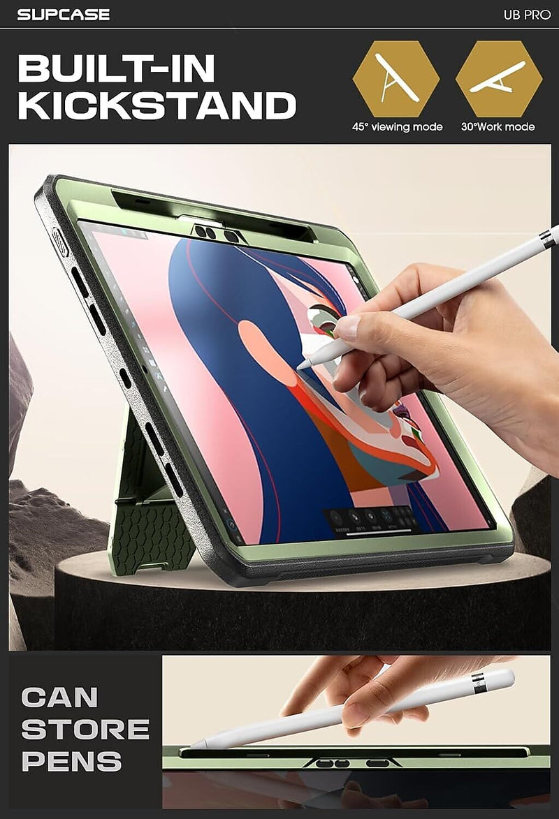 SUPCASE Unicorn Beetle Pro Plastic 11" Fullbody Case for iPad Pro 11" 5th Generation, Green
