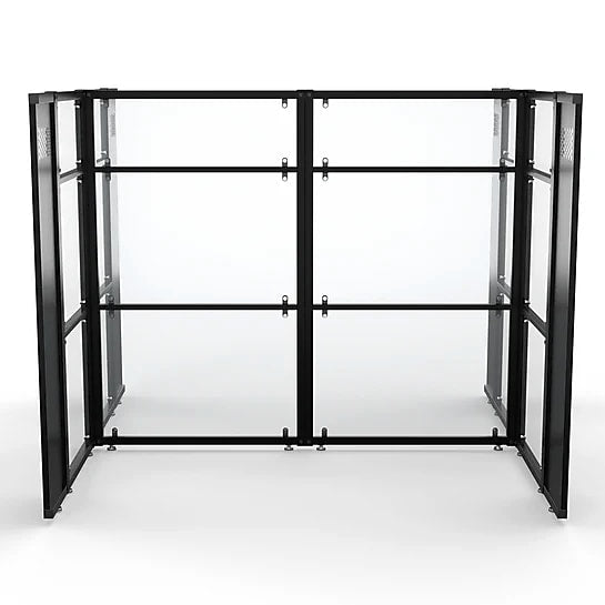 VersaDesk WorkNest 66"H x 81"W 2 Person H-Shaped Cubicle Panel Workstation, Black (WNCH-7296-B)