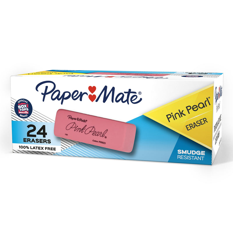 Paper Mate Pink Pearl Erasers, Pink, 24/Box (70520)