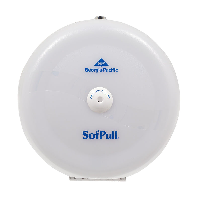 Georgia-Pacific SofPull® High-Capacity Centerpull Bathroom Tissue Dispenser, Translucent White, 10.5"W x 6.75"D x 10.5"H