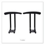 Alera® Fixed T-Arms for Interval IN48B Series Task Chairs, Black, 2/Pair (ALEIN49AKB10B)
