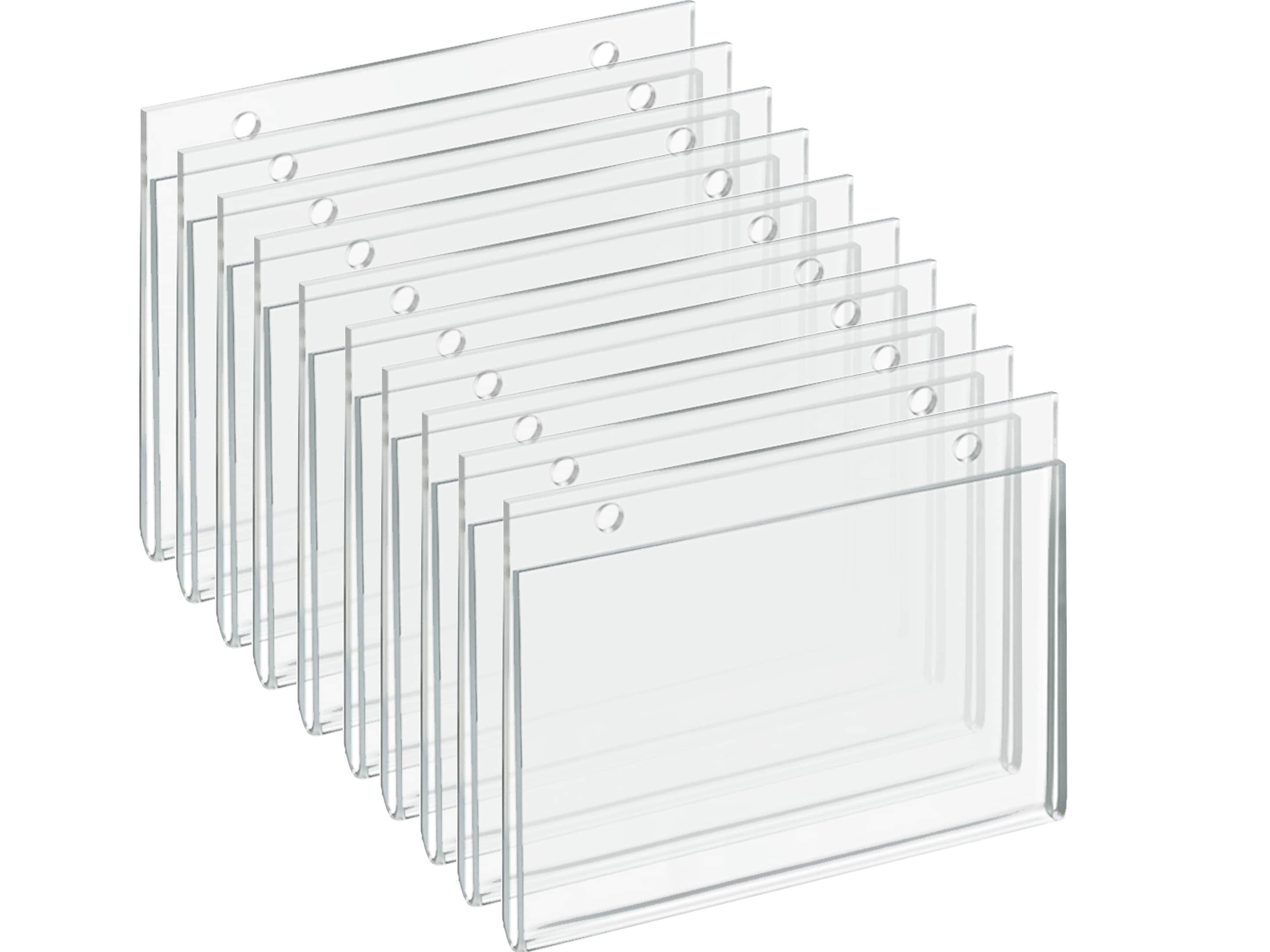 Azar Sign Holder, 6" x 4.25", Horizontal, Wall Mounted, Clear, Acrylic, 10/Pack (162734)
