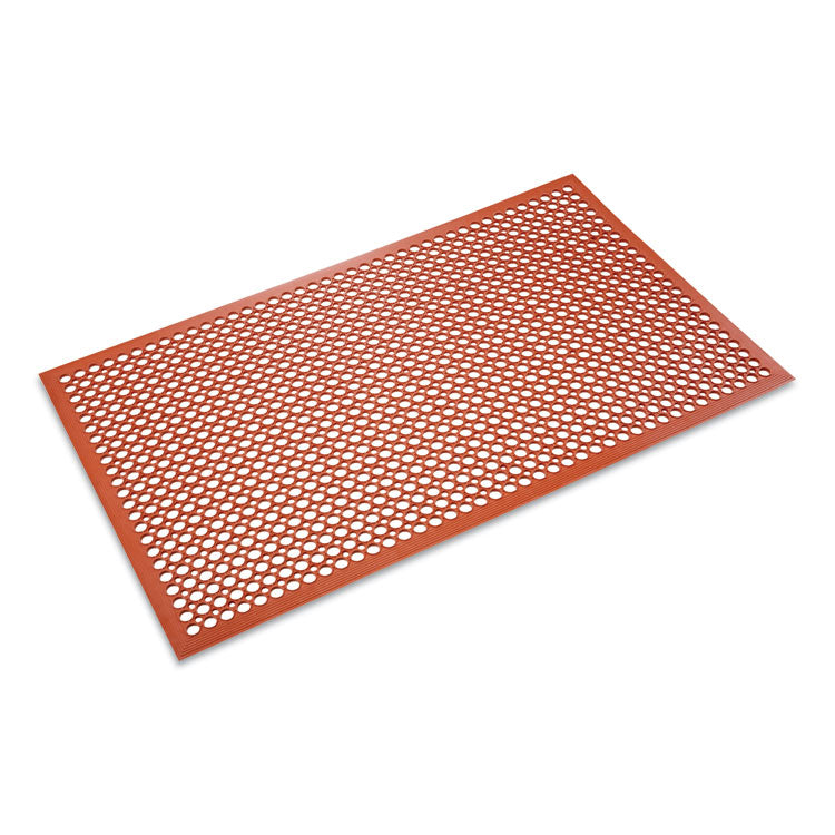 Safewalk-Light Heavy-Duty Anti-Fatigue Mat, Rubber, 36 X 60, Terra Cotta