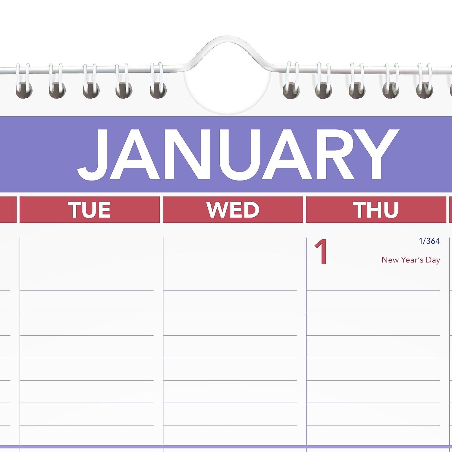 2026 AT-A-GLANCE 12" x 17" Monthly Wall Calendar, White/Purple (PM2-28-26)