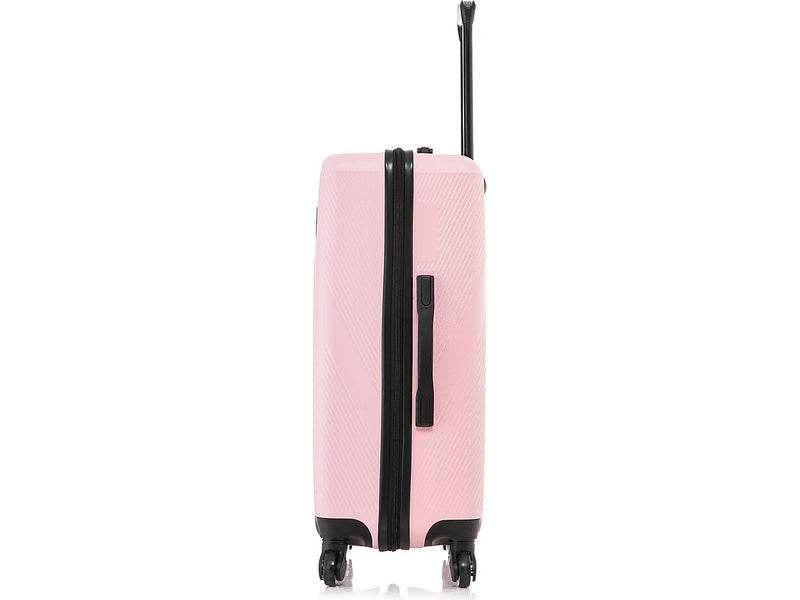 DUKAP Discovery 24" Hardside Suitcase, 4-Wheeled Spinner, TSA Checkpoint Friendly, Pink (DKDIS00M-PNK)