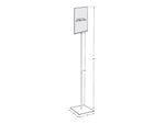 Azar Sign Holder, 12" x 59.5", Vertical, Freestanding, Clear/Silver, Acrylic (300866)