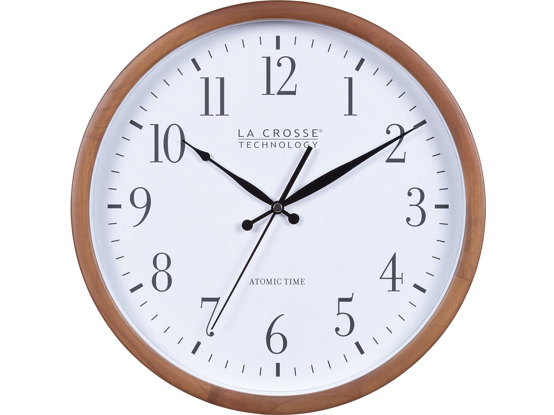 La Crosse Technology Atomic Analog Wall Clock, Wood, 12.80" (404-50447)