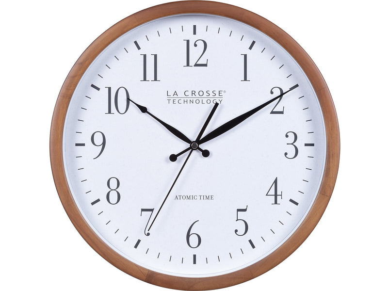 La Crosse Technology Atomic Analog Wall Clock, Wood, 12.80" (404-50447)