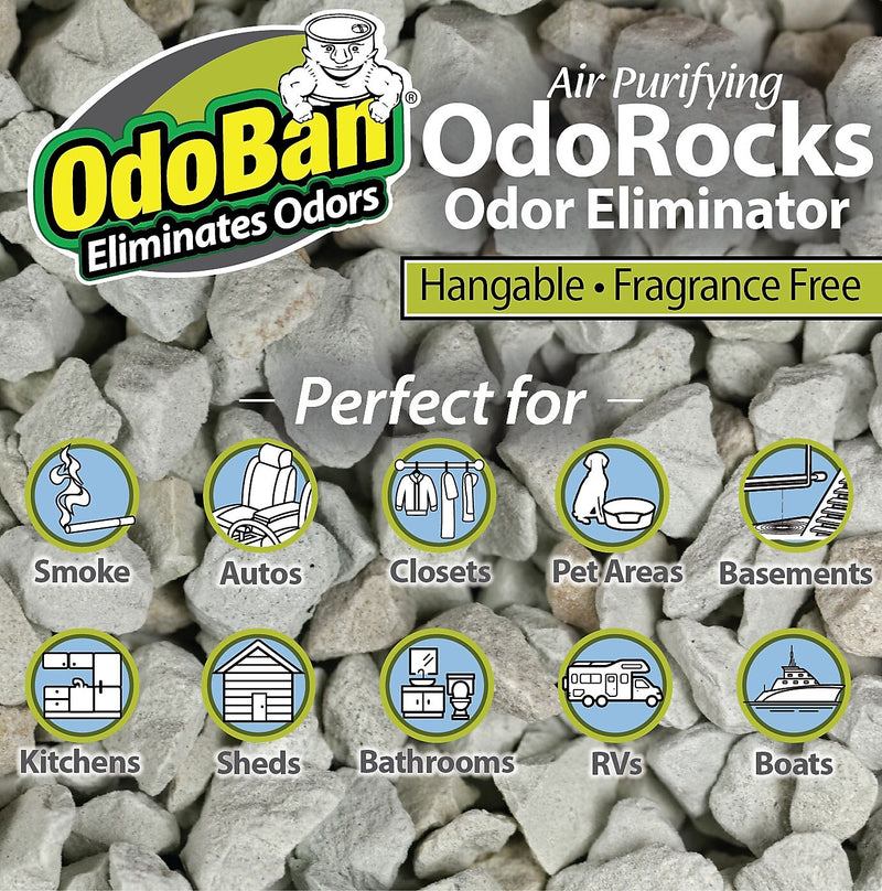 OdoBan Air Purifying OdoRocks Deodorizer Solid, 32 oz. (979561-2P)