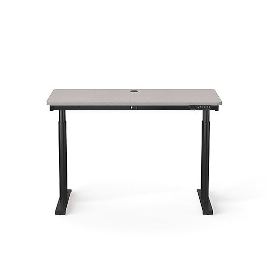 VersaDesk PowerLift 48"W Electric Rectangular Adjustable Standing Desk, Grey/Black (PLSDR4824-BG-APP)