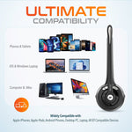 Delton 10X Microphone Wireless Noise-Canceling Bluetooth Mono Trucker Headset, Over-the-Head, Black (DBTHEAD10X)