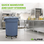 Alpine Industries Round Trash Can Dolly, 500 lb. Weight Capacity, Black (471-32-DOLLY)