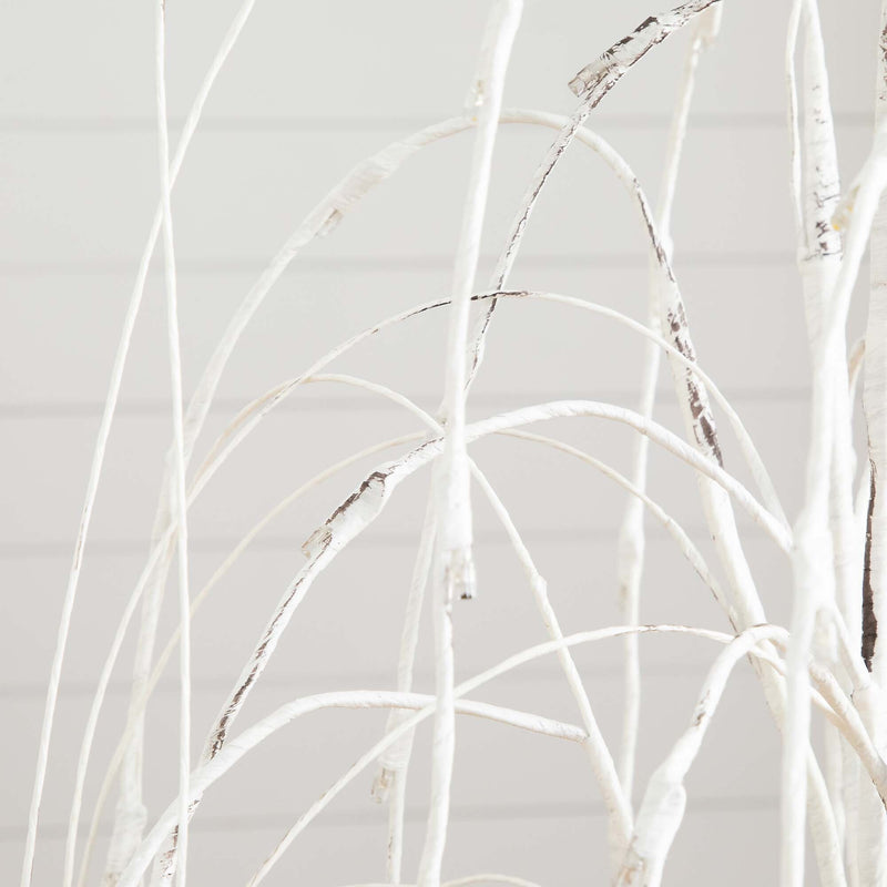 Nearly Natural 4-ft Pre-Lit Artificial White Weeping Willow Tree with 120 Warm White LED Lights (T4922)