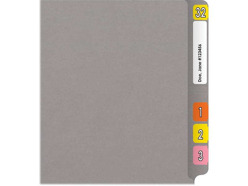 Medical Arts Press Reinforced End Tab File Folder, Straight Cut, Letter-Size, Gray, 50/Box (S-01501-GRY)