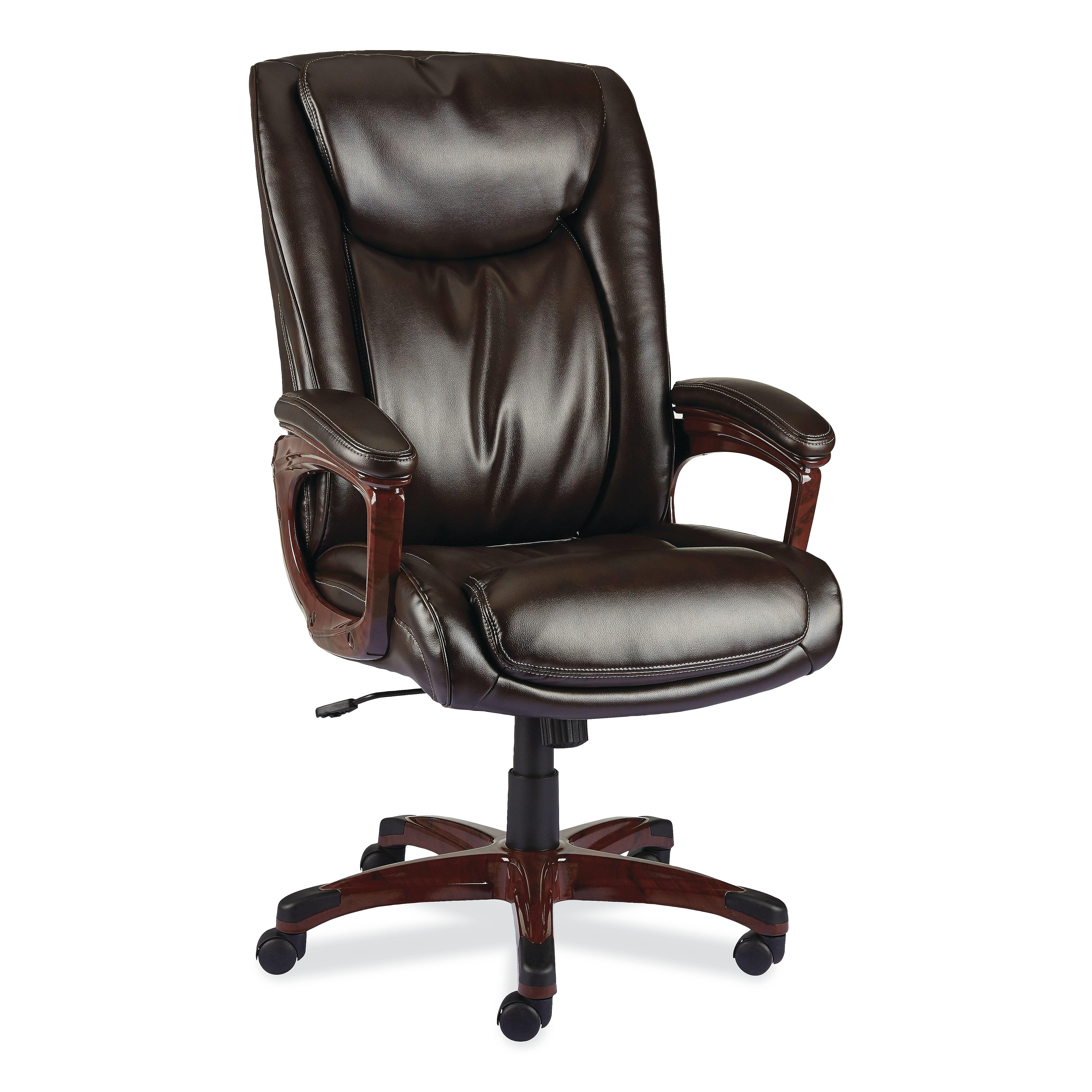 Alera Darnick Series Fixed Arm Leather Manager Chair, Brown (ALEDN42B19)