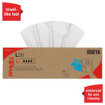 WypAll GeneralClean L30 Cellulose Cleaning Wipers, 16.4" x 9.8", White, 120 Wipers/Box, 6/Carton (05816)