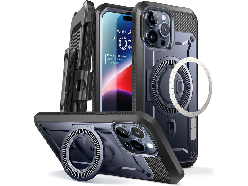 SUPCASE Unicorn Beetle PRO MAG Rugged Case for iPhone 15 Pro Max, Shock-Absorbing, Dark Blue (SPH23MX67MGPSMN)
