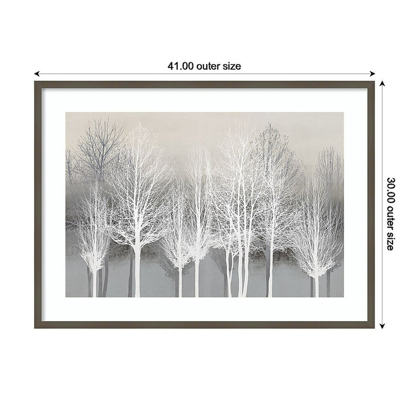 Amanti Art Trees on Gray by Kate Bennett Wood Framed Wall Art Print, 41" x 30" (A42675535020)