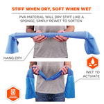 Ergodyne Chill-Its 6604 Cooling Towel, Blue, One Size, 6/Carton (12490)